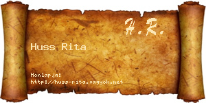 Huss Rita névjegykártya